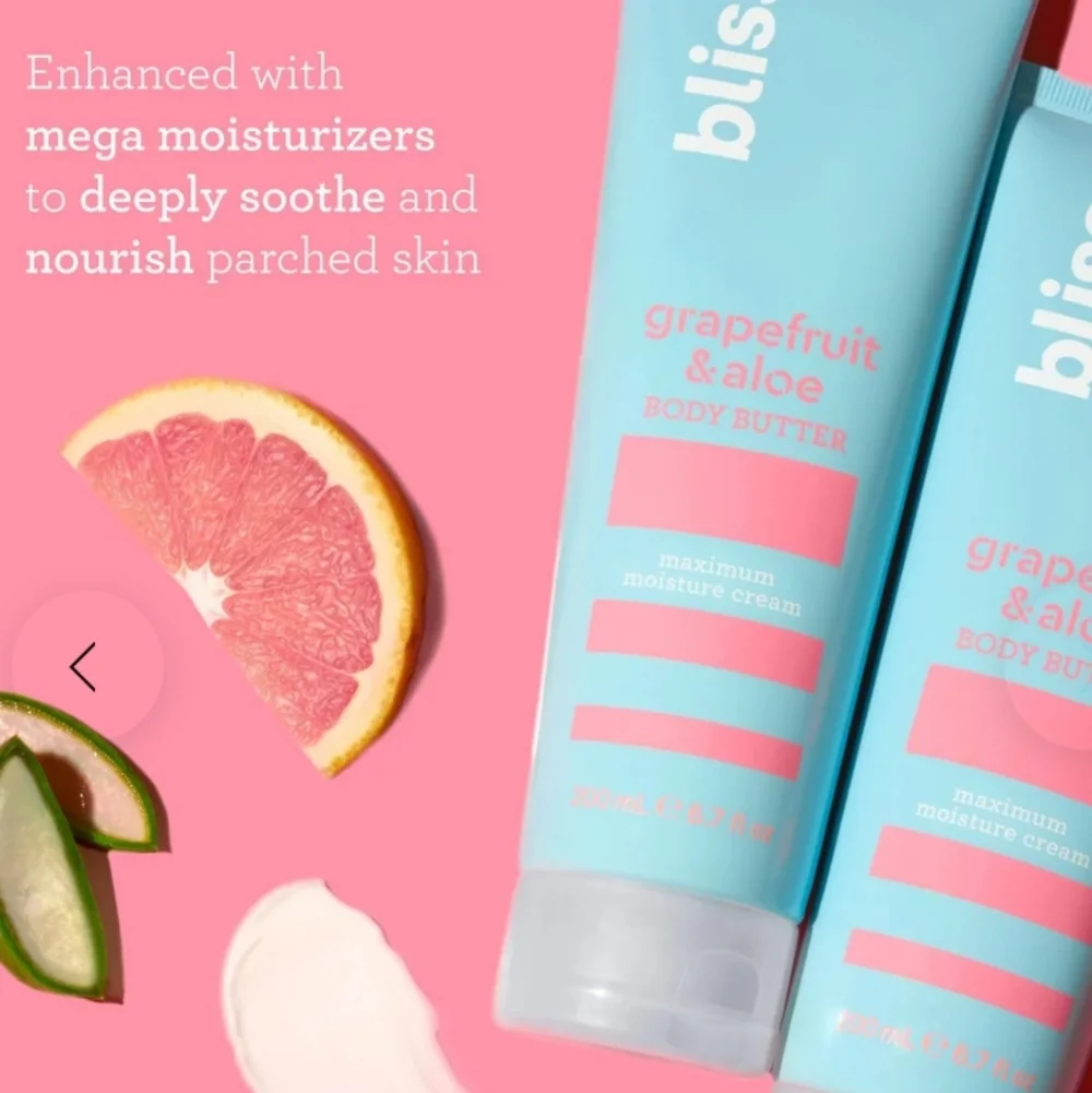 Bliss Grapefruit & Aloe Body Butter Max Moisture Cream 200ml New